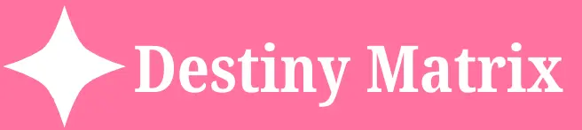 Destiny Matrix logo, featuring pink elements on a dark background