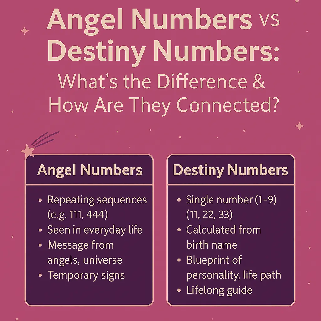 Key Differences Angel Numbers vs Destiny Numbers